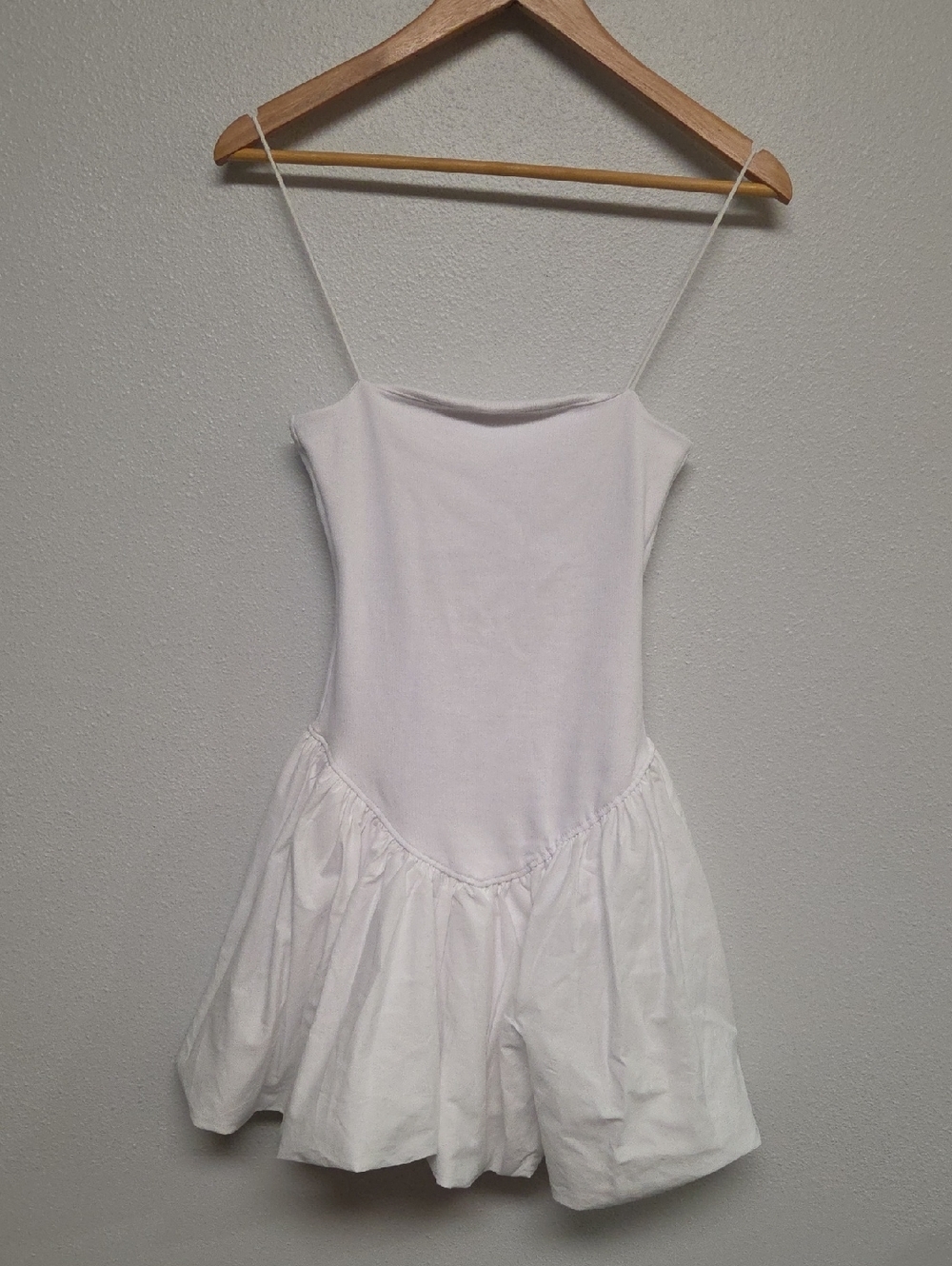 Zara White Mini Dress with Spaghetti Straps